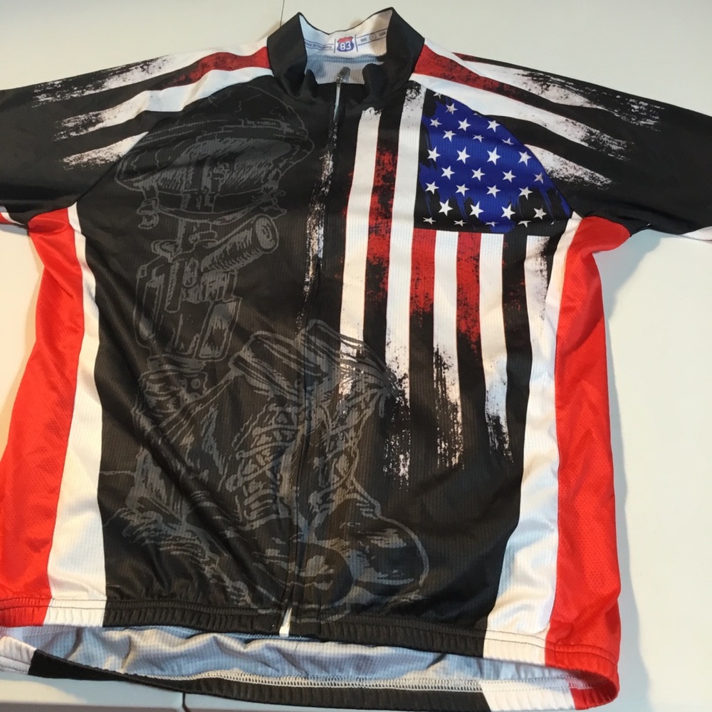 “Honor The Fallen” cycling jersey and bike shorts. Size large